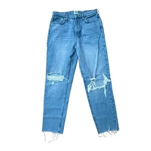 BDG Urban Outfitters Slim Straight Jeans 27 Distressed Ripped Raw Hem Blue